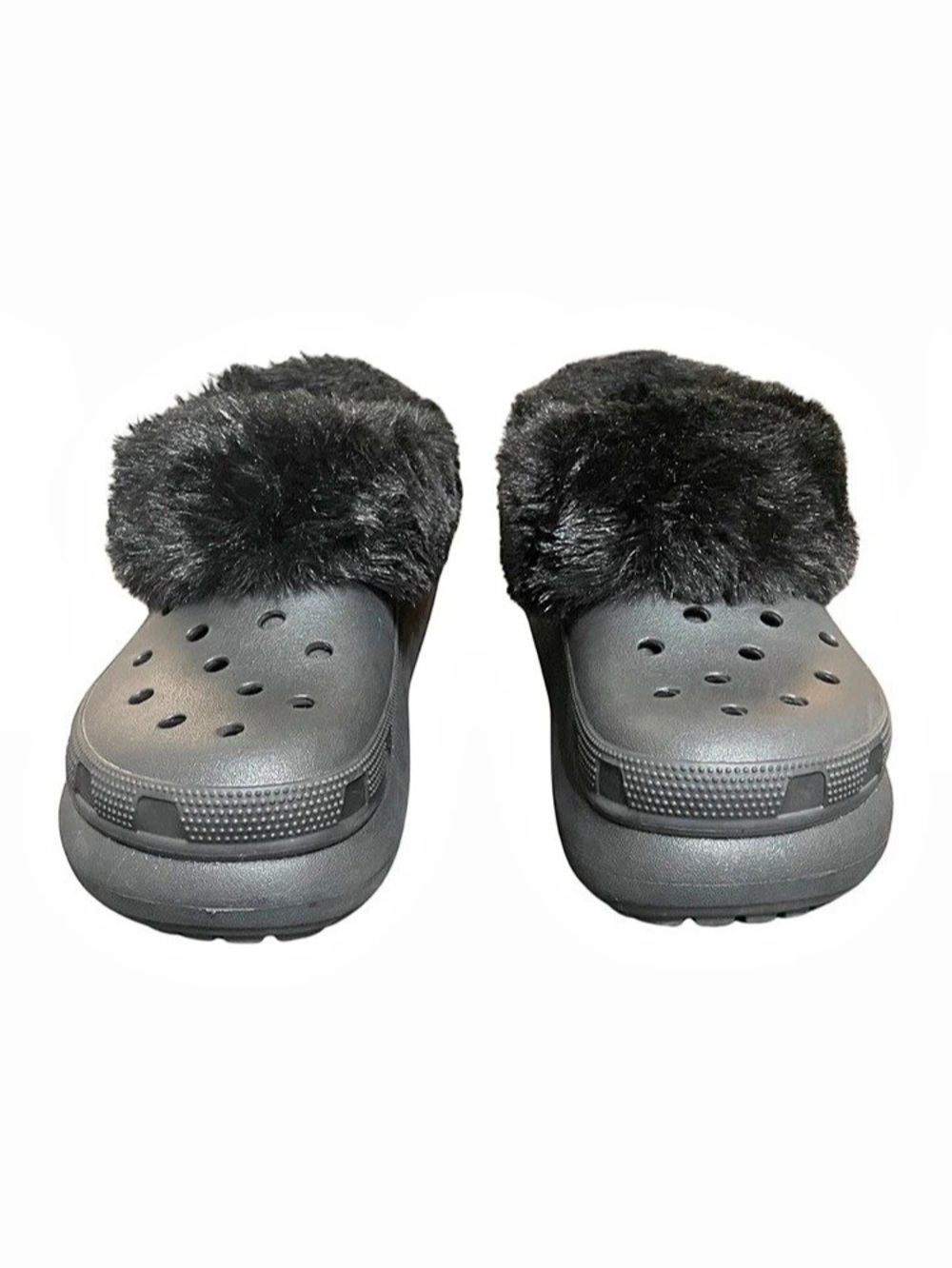 Crocs Cozy Black Slipper Fur-Lined Clogs For Women US 8W